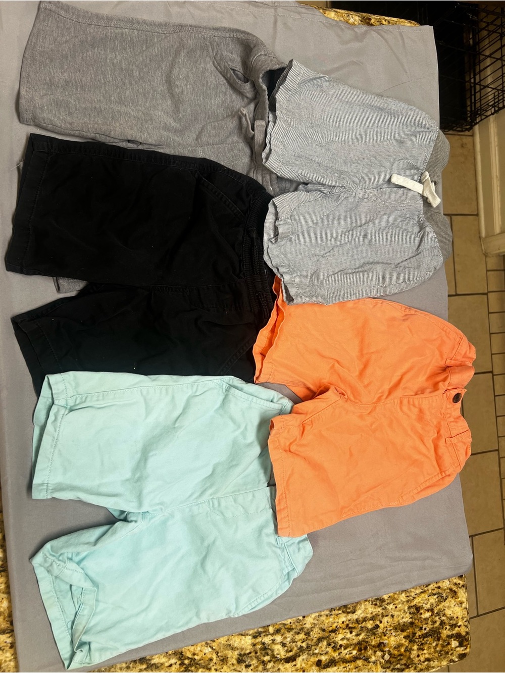 Shorts bundle Pack - Black, Gray, Orange, Mint 5T